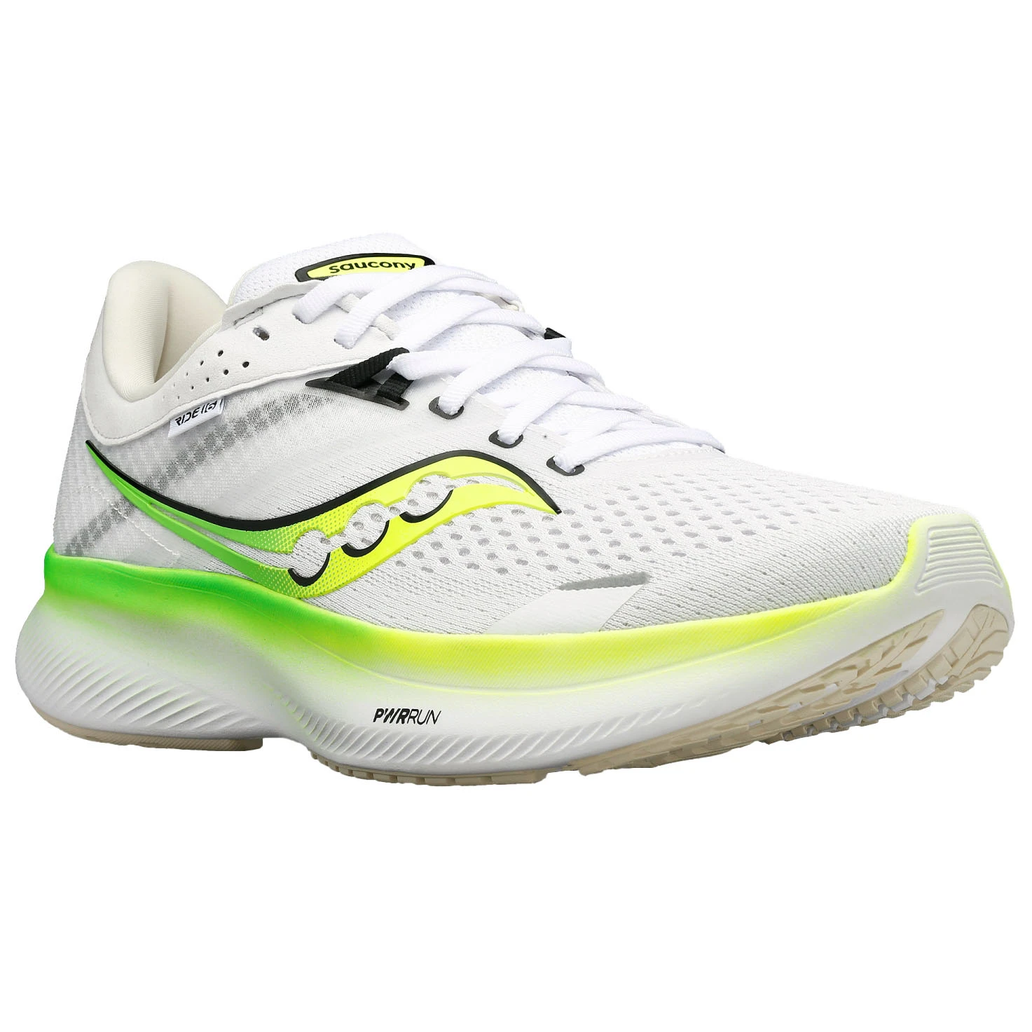 Saucony Ride 16 Running Shoes - White/slime 5 Saucony Ride 16 Running Shoes - White/slime - Image 5