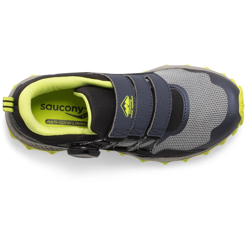 Saucony Peregrine 12 BOA Kids Shoes - Navy/grey/green 4 Saucony Peregrine 12 BOA Kids Shoes - Navy/grey/green - Image 4