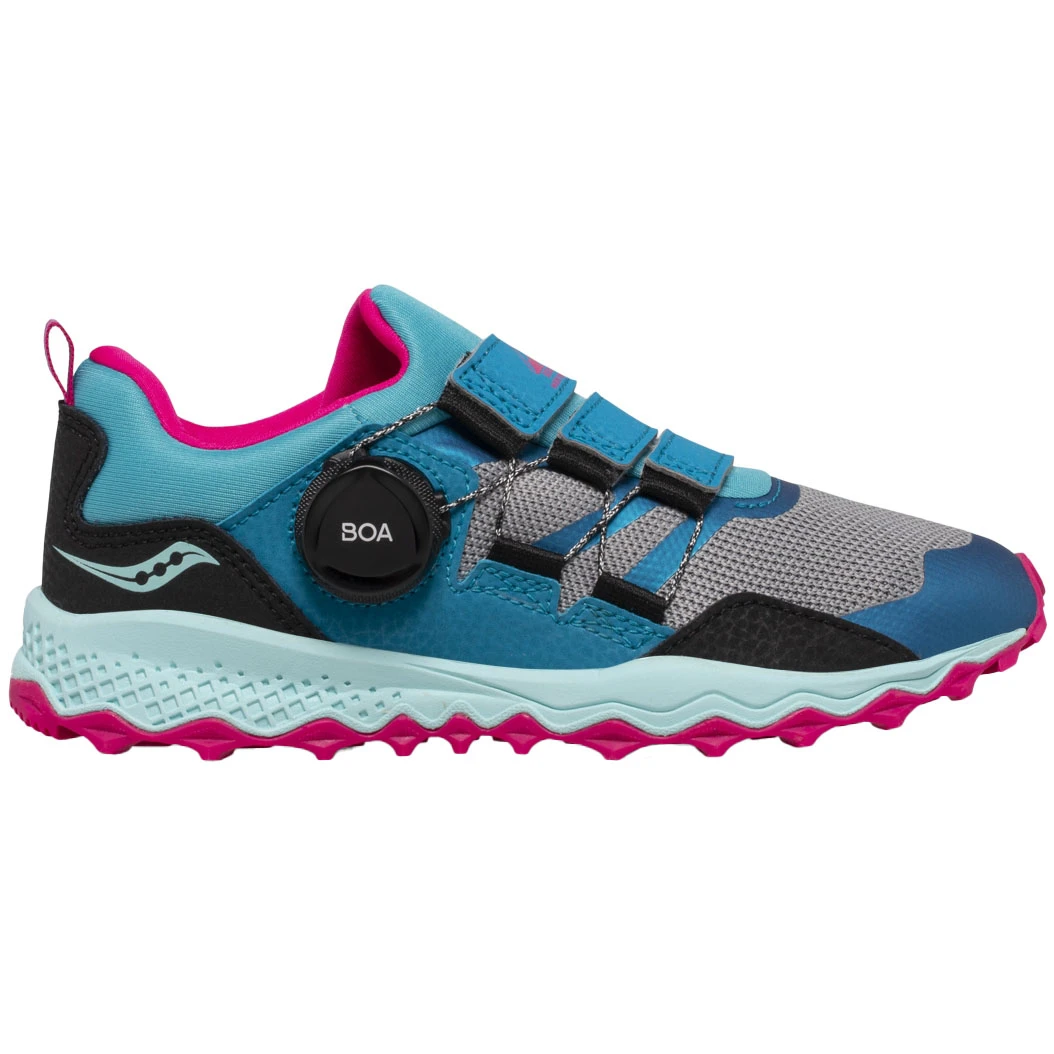 Saucony Peregrine 12 Shield Boa Girls Running Shoes - Turq/pink 1 Saucony Peregrine 12 Shield Boa Girls Running Shoes - Turq/pink